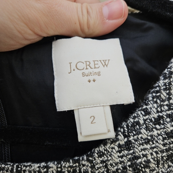 J. Crew Suiting black and white tweed sheath dress size 2 - Picture 4 of 6